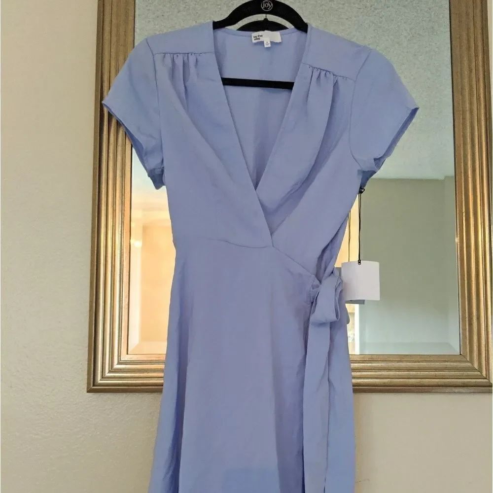 By the Way Light Baby Blue Wrap Dress Cap sleeve Nordstrom